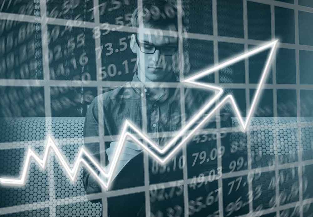 Bild einer statistischen Kurve, die Wachstum darstellen soll